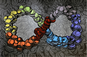 The Lemniscate, Acrylic paint on masonite, 8' x 12', 2014 (image courtesy of the artist's website)